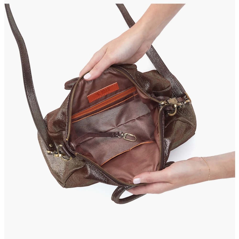 HOBO Chocolate Brown Leather Top-Handle Shoulder Bag - Picture 10 of 13